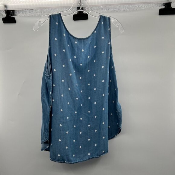 Velvet Heart Women's Sleeveless Scoop Neck Top Blue Size XL Polka Dot Back - Picture 5 of 9